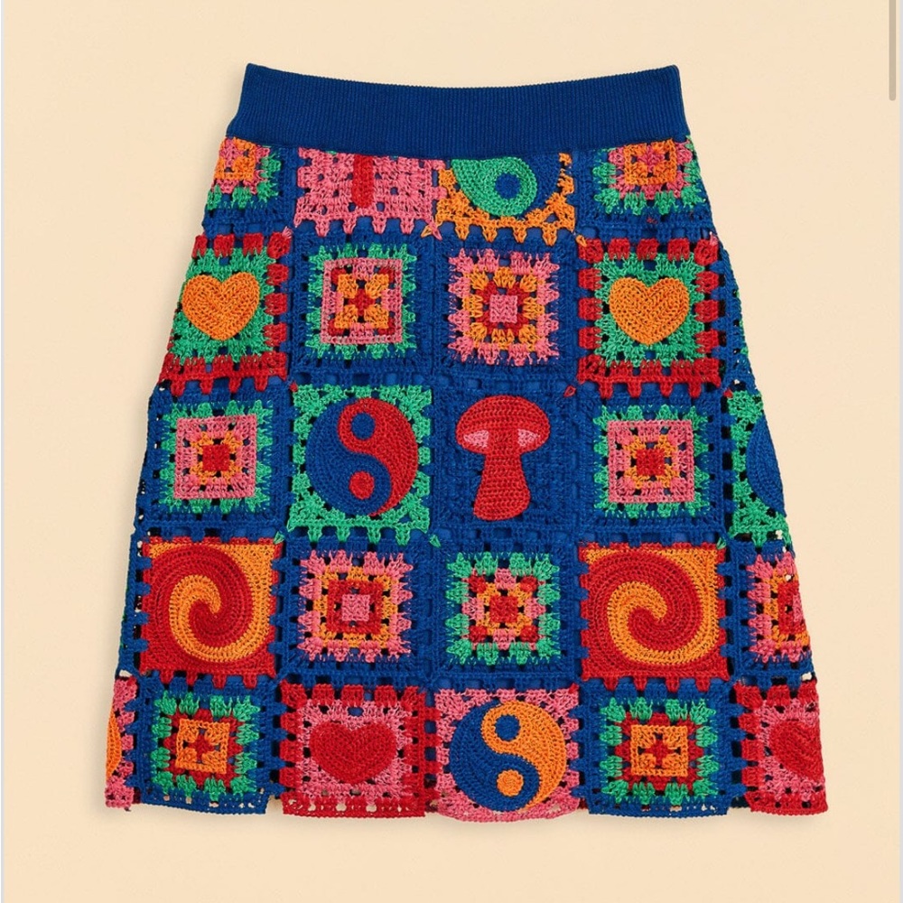 FARM RIO Crochet Mini Skirt